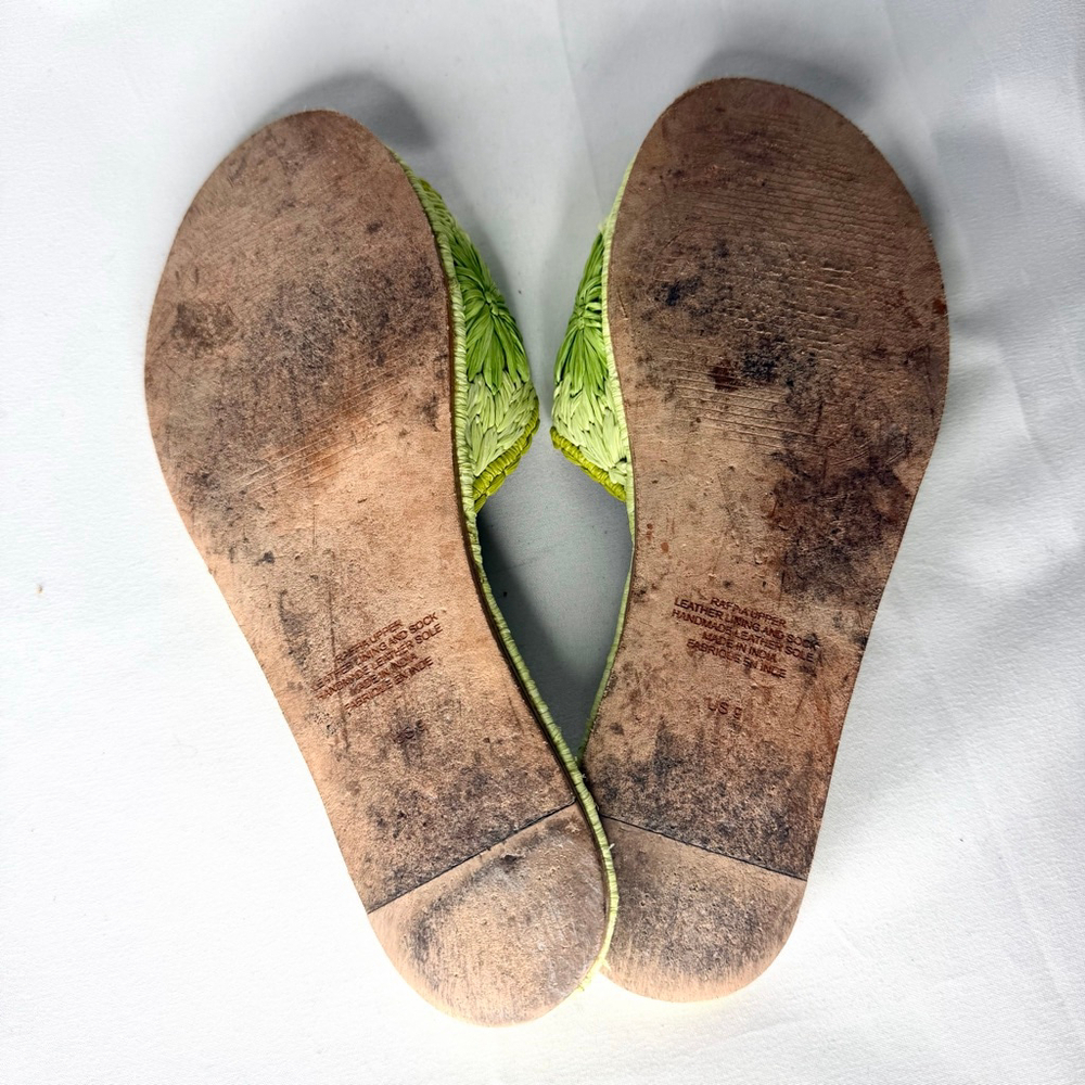 Jeffrey Campbell Lime Green Dane Woven Slides Size 9 - Picture 7 of 8